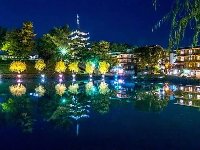 奈良 五重塔と夜景