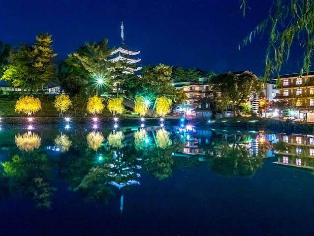 奈良 五重塔と夜景